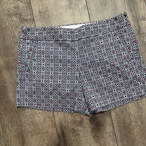 J. Crew High Waist Black and White Geometric‎ Shorts 10